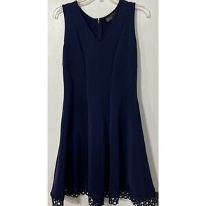 EUC Donna Ricco Women's Navy Blue Size 10 Sleeveless Sheath Formal‎ Dress